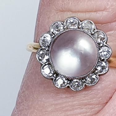 Antique Moonstone and Diamond Ring | DB Gems
