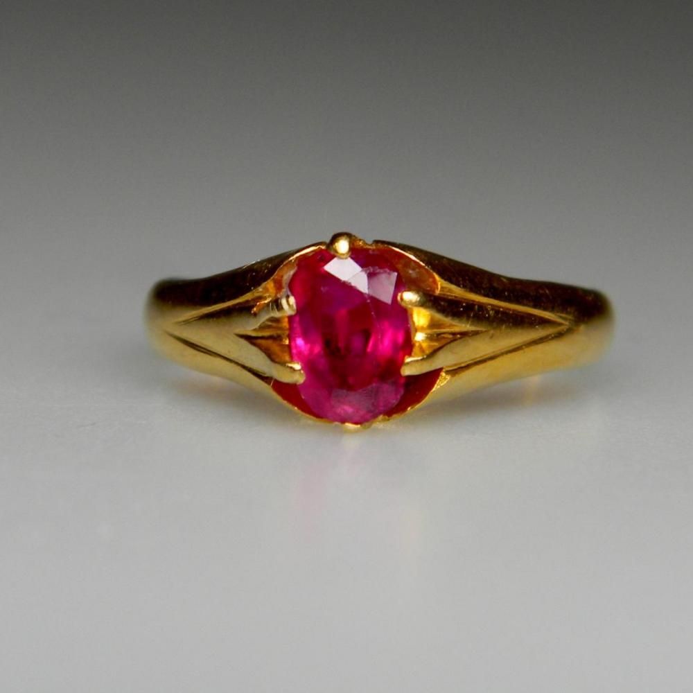 ruby single stone ring