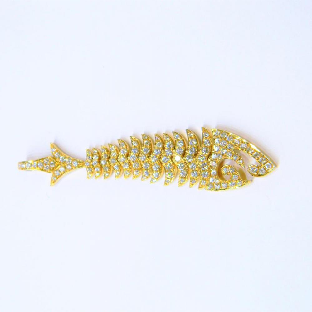 Diamond fish pendant hotsell