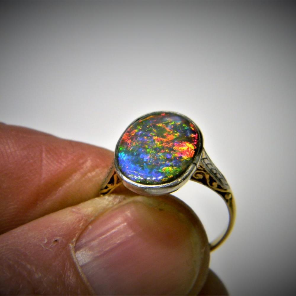 Lightning opal ring sales